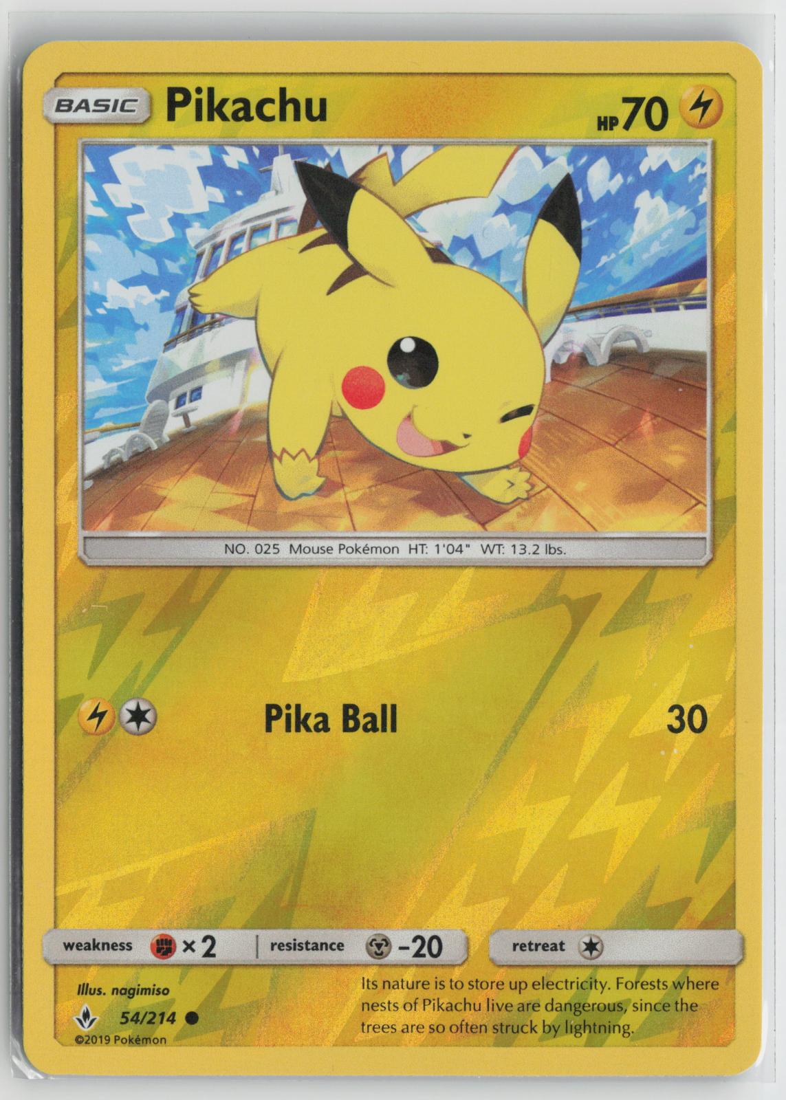 Pikachu 54/214 Common Unbroken Bonds Pokemon NM