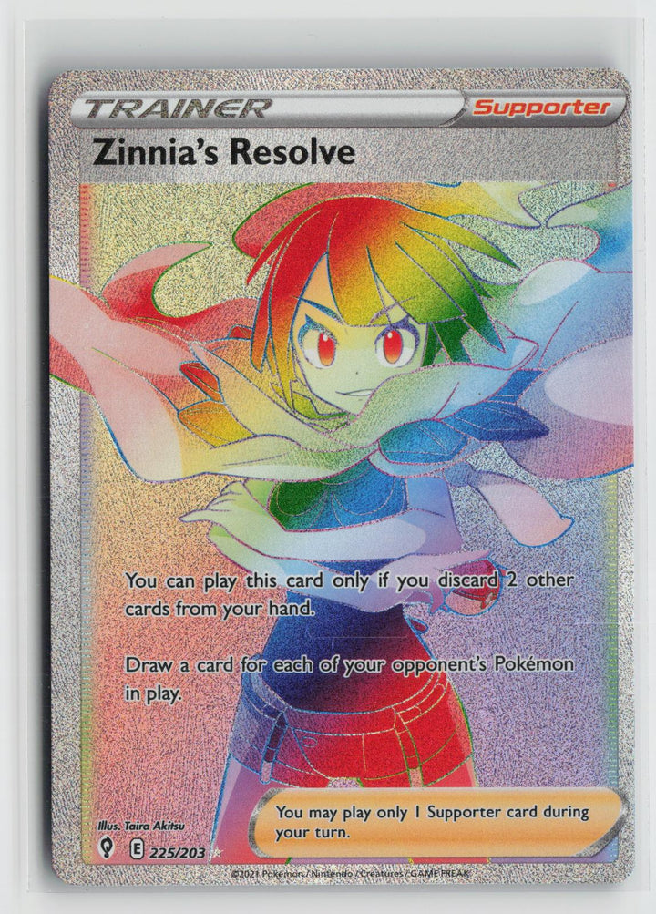 Zinnia's Resolve 225/203 Rainbow Rare Evolving Skies Pokemon Holo NM0