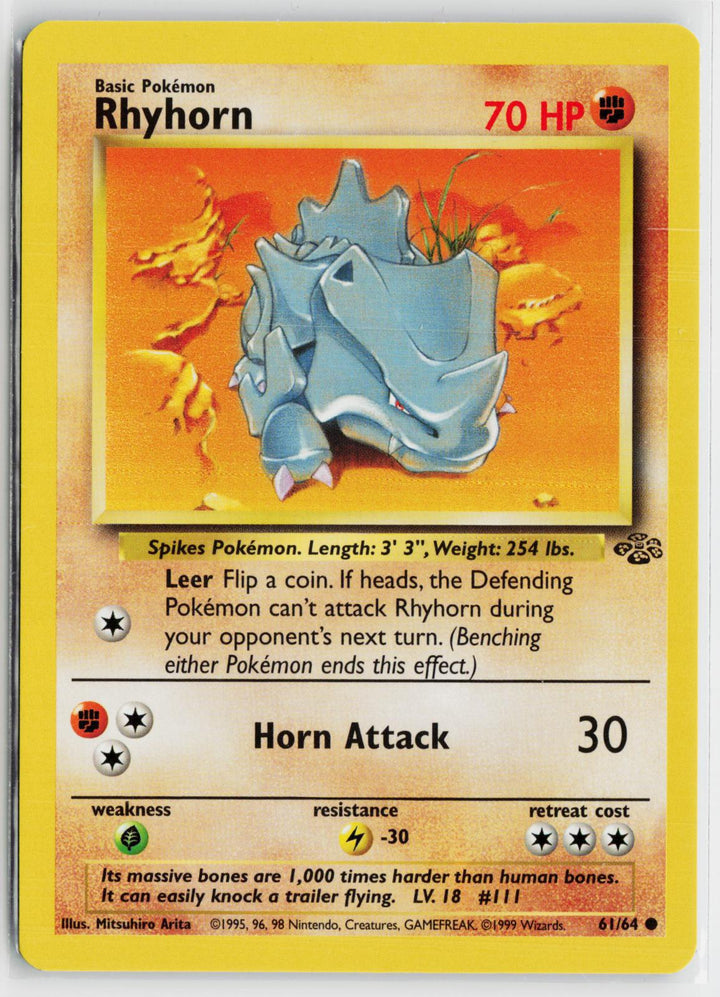 Rhyhorn 61/64 Jungle NM C Unlimited Pokemon0