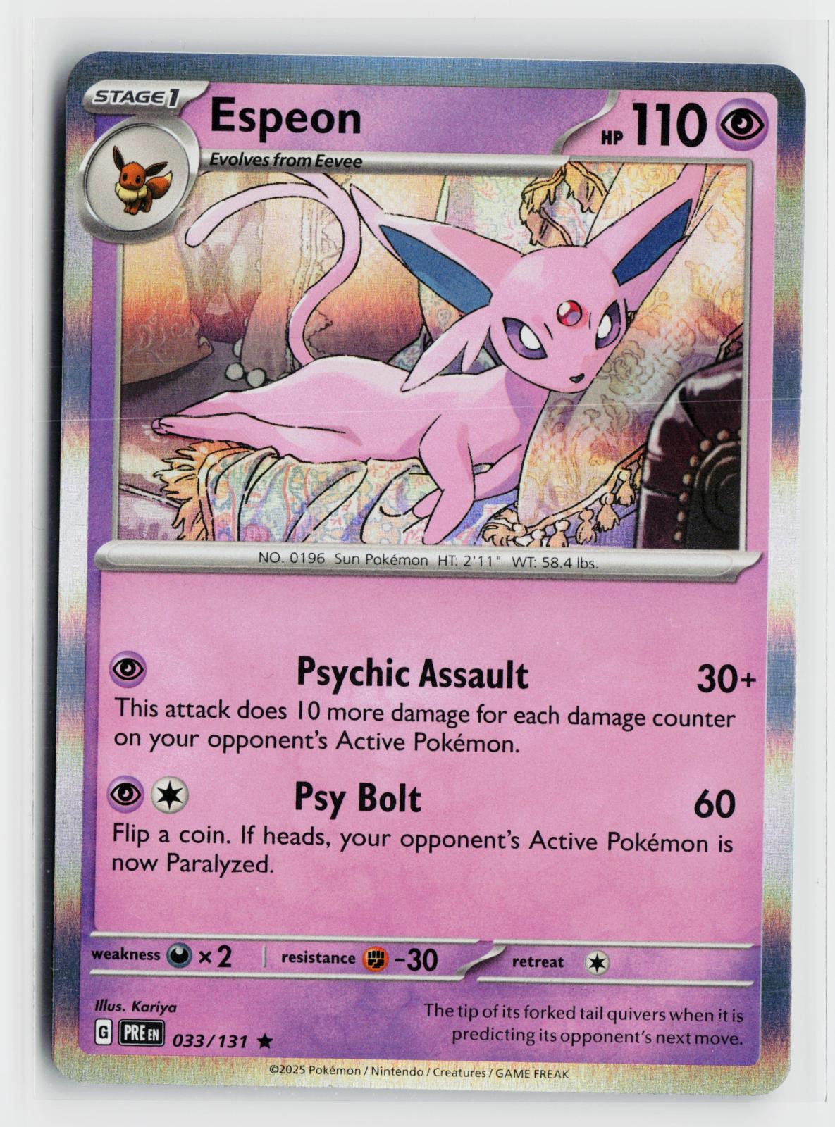 Espeon 033/131 Prismatic Evolutions NM Holo R Pokemon
