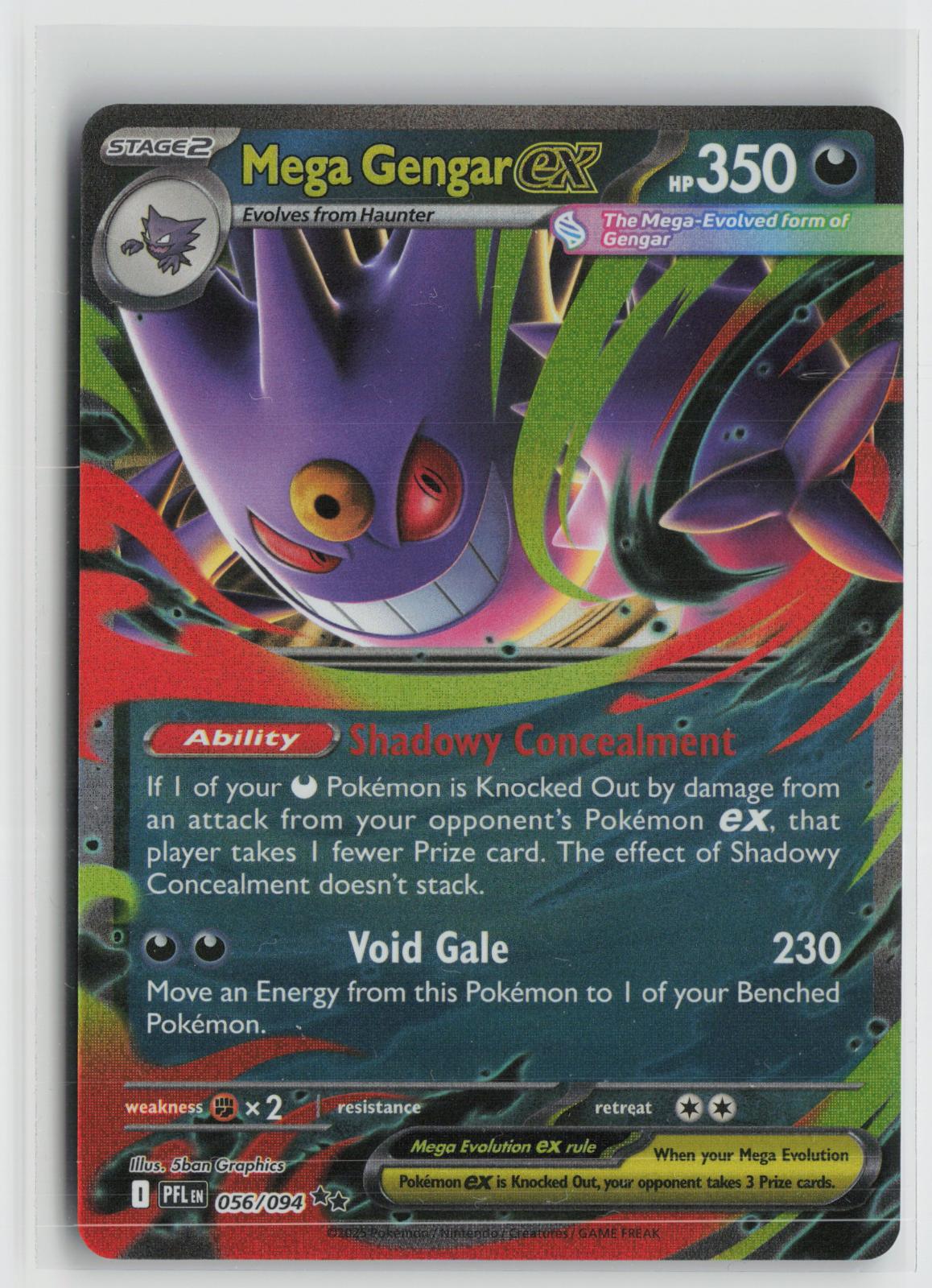 Mega Gengar ex 056/094 Double Rare Phantasmal Flames Pokemon NM