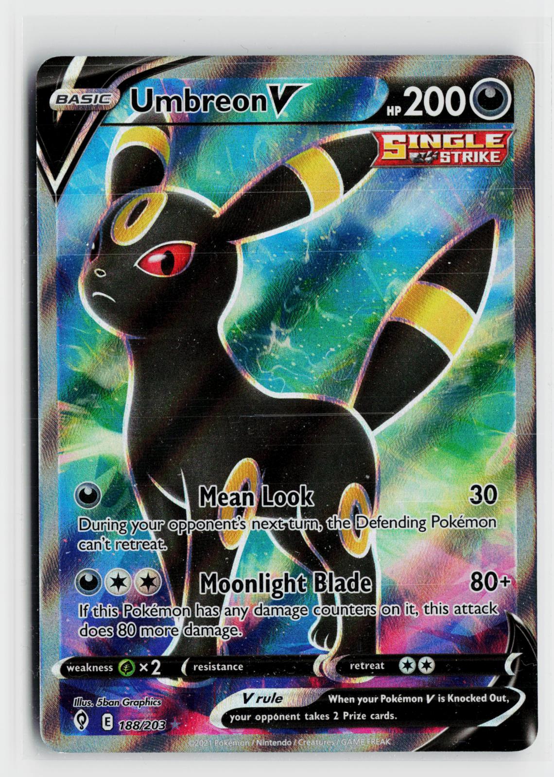 Umbreon V 188/203 Evolving Skies NM Ultra Rare Holo Pokemon