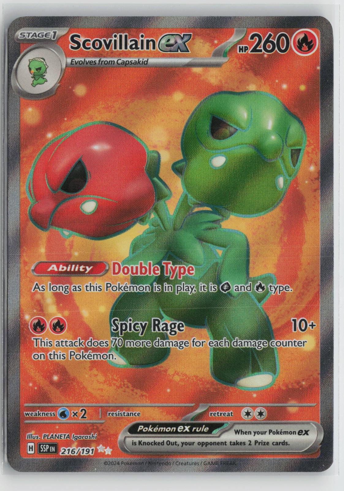Scovillain ex 216/191 Ultra Rare Surging Sparks Pokemon Holo NM