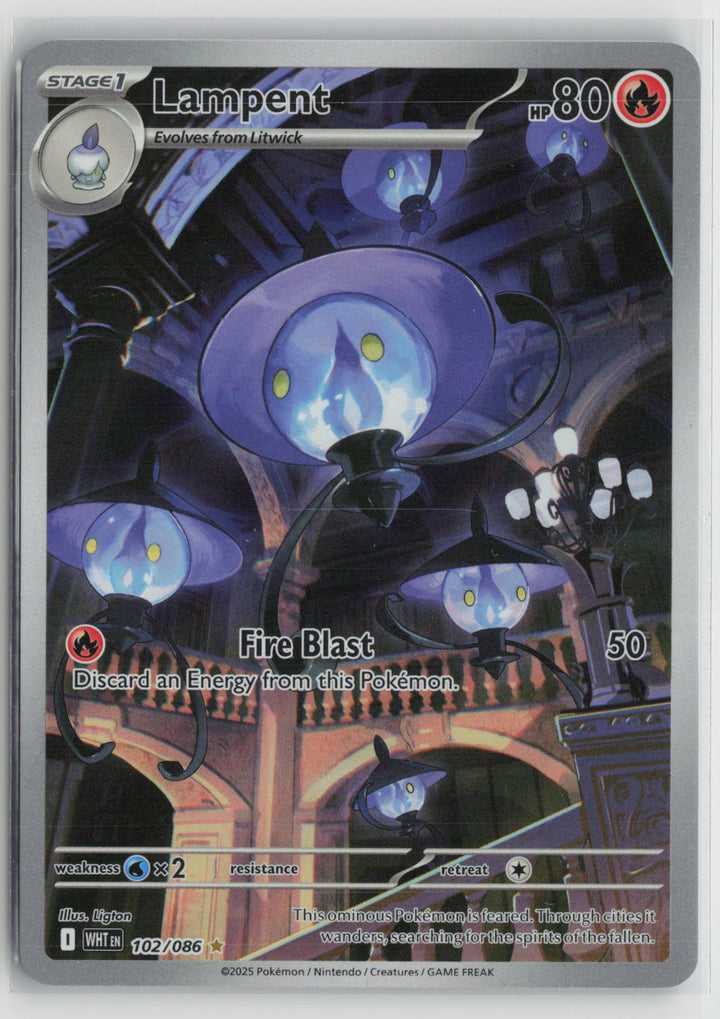 Lampent 102/086 White Flare NM Holo Illustration Rare Pokemon0