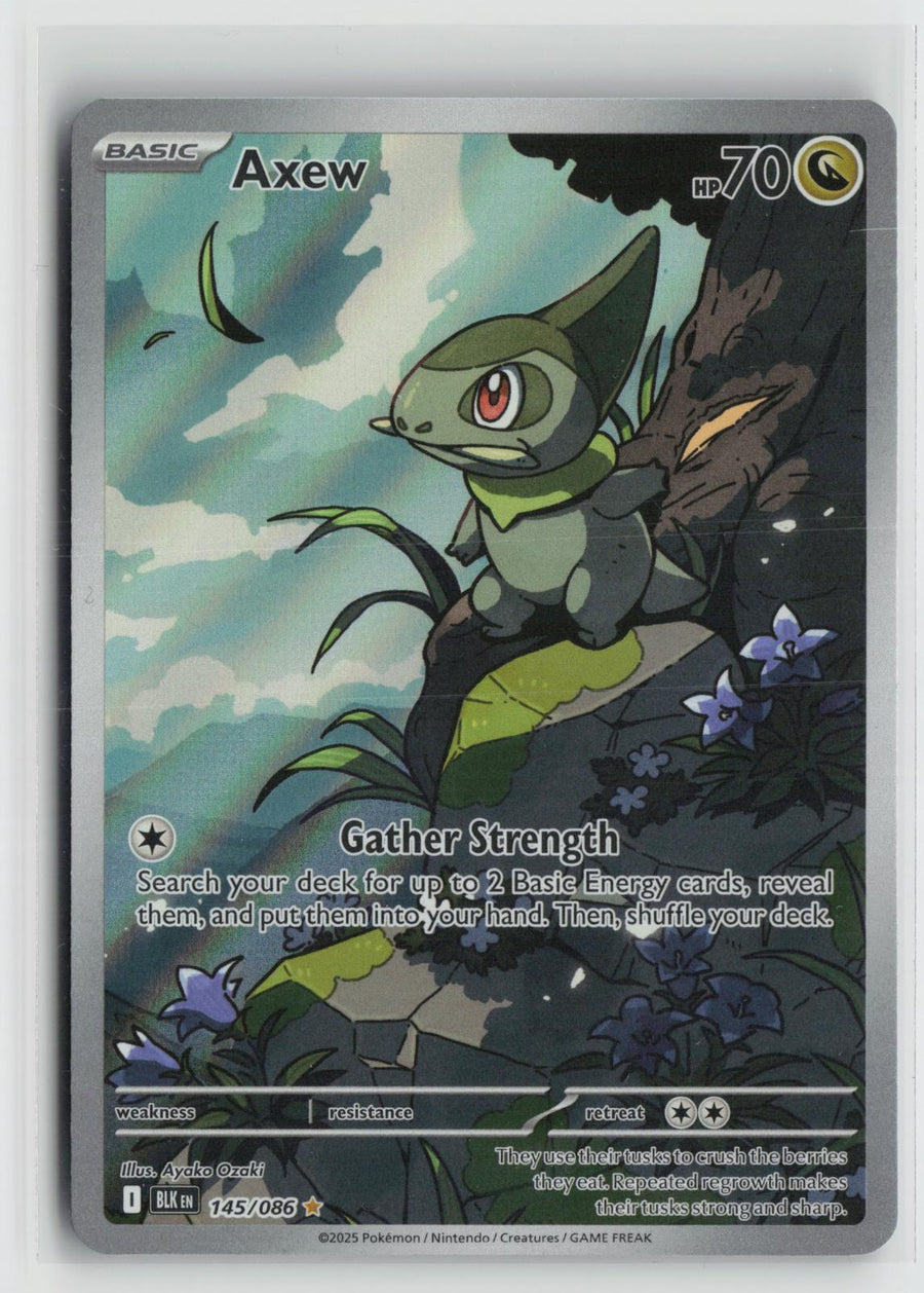 Axew 145/086 Holo Illustration Rare Black Bolt Pokemon NM0
