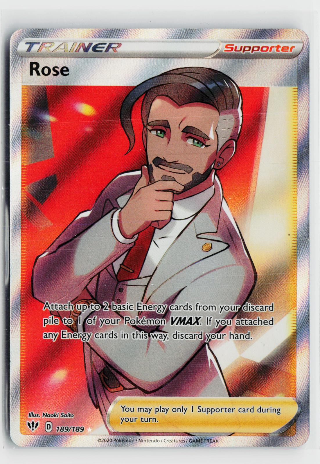 Rose 189/189 Darkness Ablaze NM UR Holo Pokemon