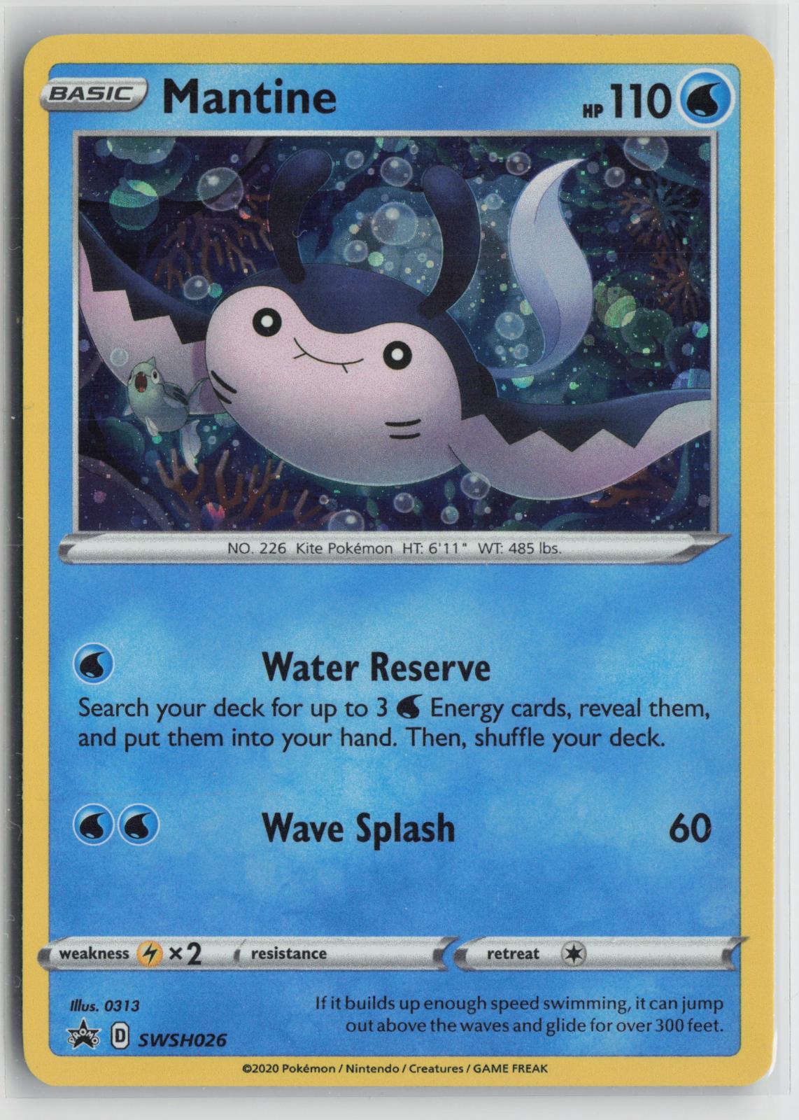 Mantine SWSH026 Sword & Shield Promo NM Holo P Pokemon