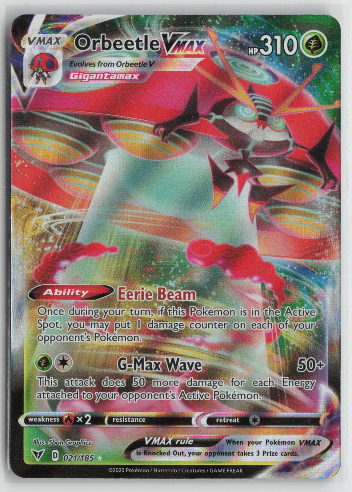 Orbeetle VMAX 021/185 Holo VMAX Rare Vivid Voltage Pokemon NM