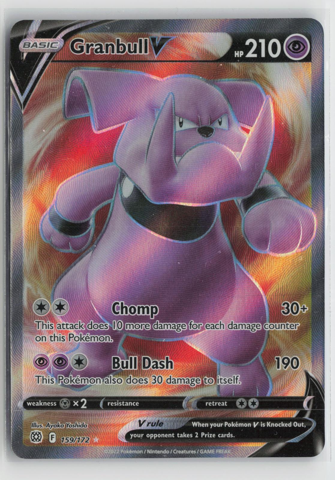 Granbull V 159/172 Ultra Rare Brilliant Stars Pokemon Holo NM