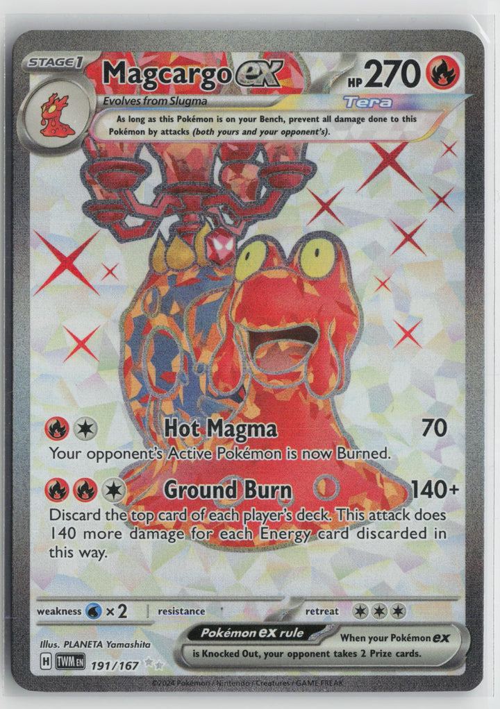Magcargo ex 191/167 Ultra Rare Twilight Masquerade Pokemon Holo NM0