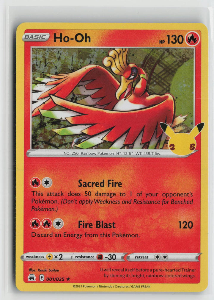 Ho-Oh 001/025 Rare Celebrations Pokemon Holo NM0
