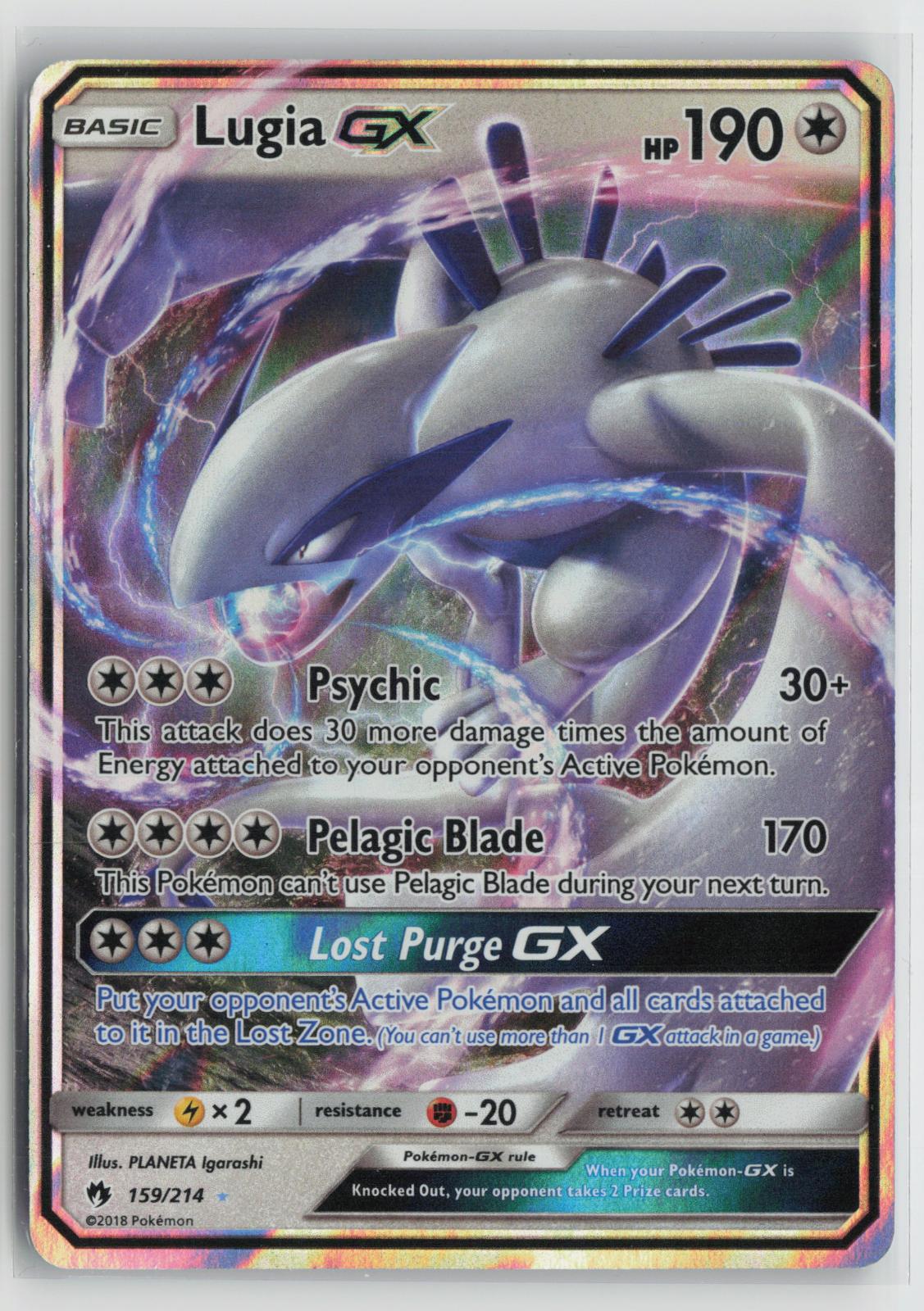 Lugia GX 159/214 Lost Thunder NM Holo GX Rare Pokemon