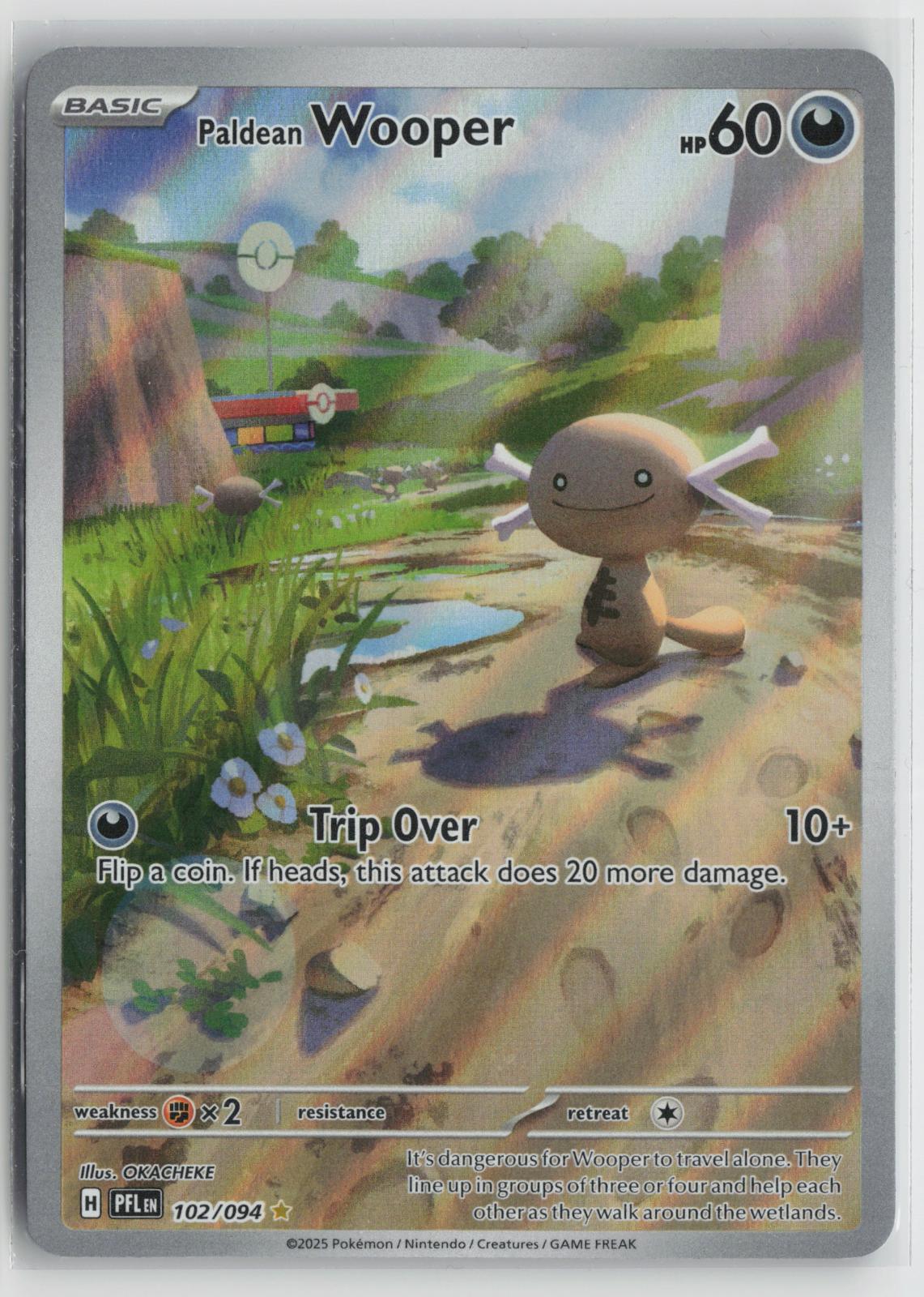 Paldean Wooper 102/094 Illustration Rare Phantasmal Flames Pokemon Holo NM