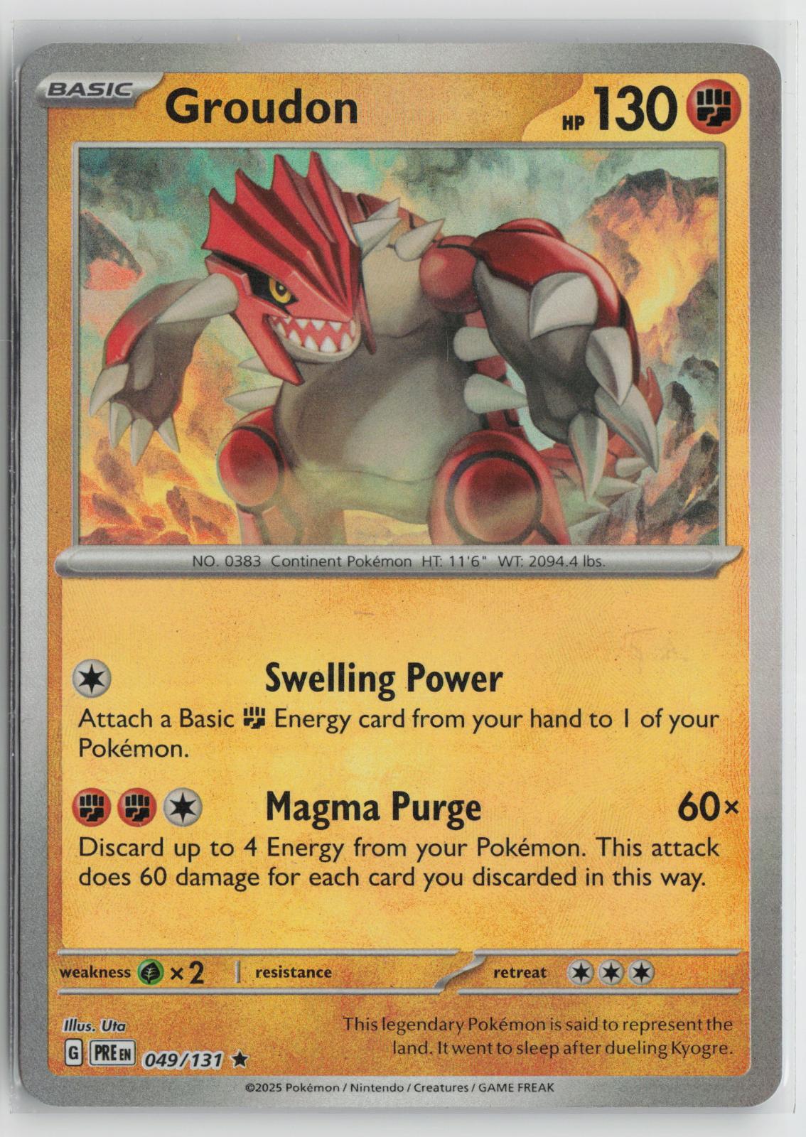 Groudon (Poke Ball Pattern) 049/131 Holo Rare Prismatic Evolutions Pokemon NM