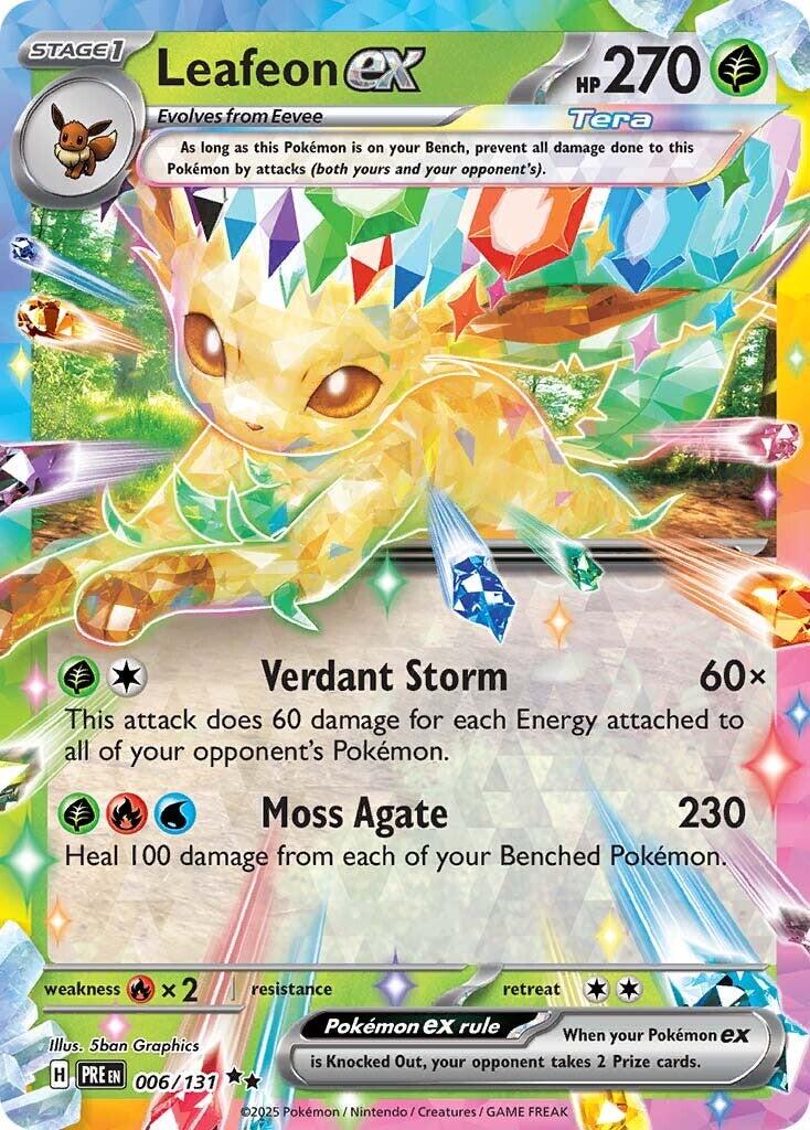 Leafeon ex 006/131 Prismatic Evolutions NM Holo RR Pokemon