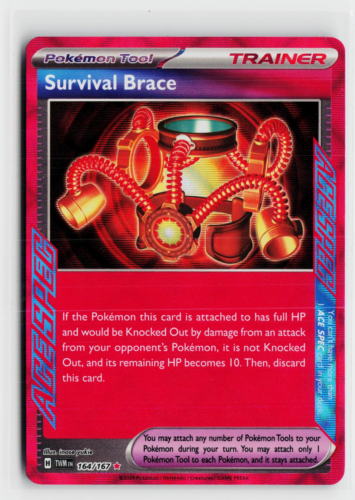 Survival Brace 164/167 Twilight Masquerade NM ACE SPEC Holo Pokemon