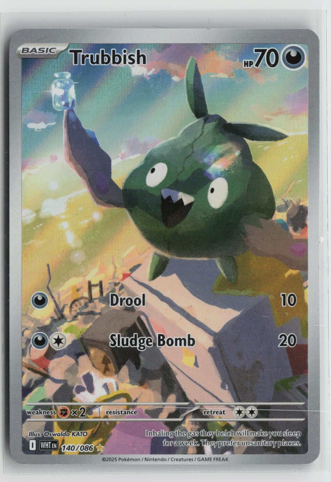 Trubbish 140/086 White Flare NM Illustration Rare Holo Pokemon