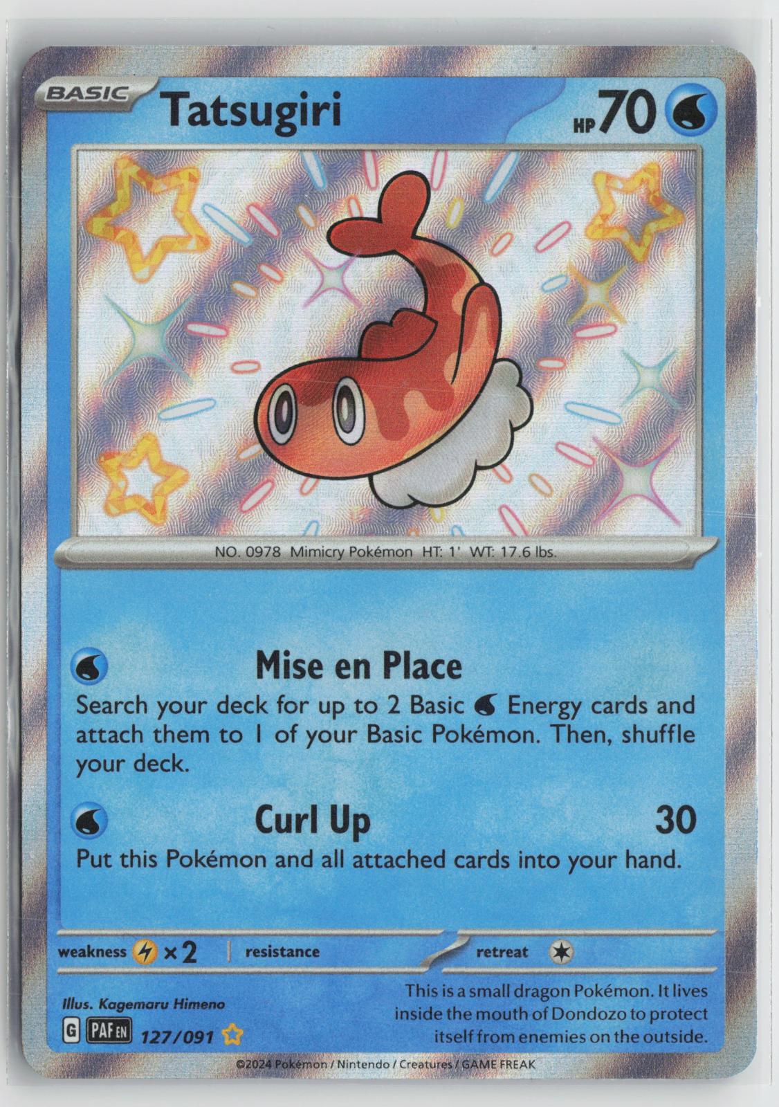 Tatsugiri 127/091 Shiny Rare Paldean Fates Pokemon NM