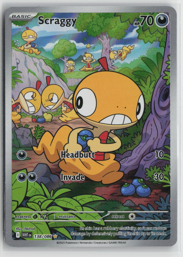 Scraggy 138/086 White Flare NM Holo Illustration Rare Pokemon0