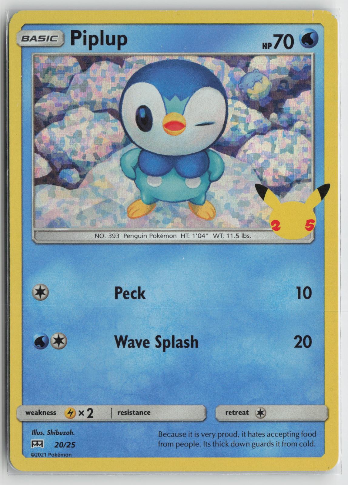 Piplup 020/025 Promo McDonald's 25th Anniversary Promos Pokemon NM