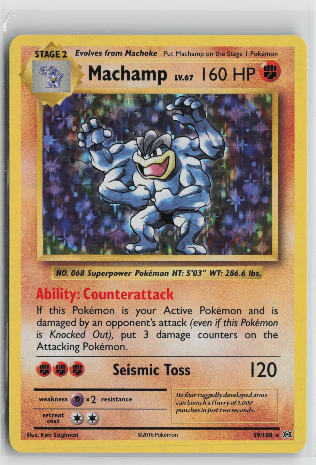 Machamp 59/108 Holo Rare Evolutions Pokemon NM