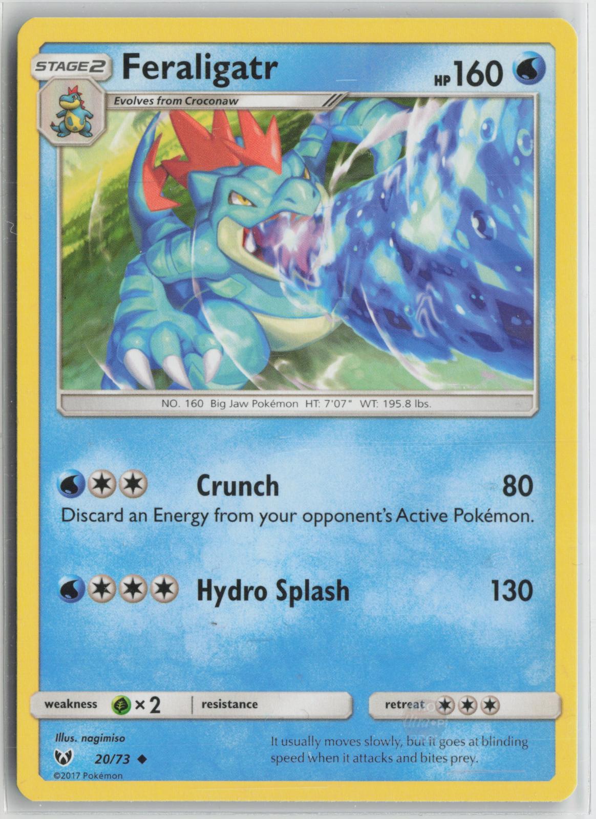 Feraligatr 20/73 Uncommon Shining Legends Pokemon NM