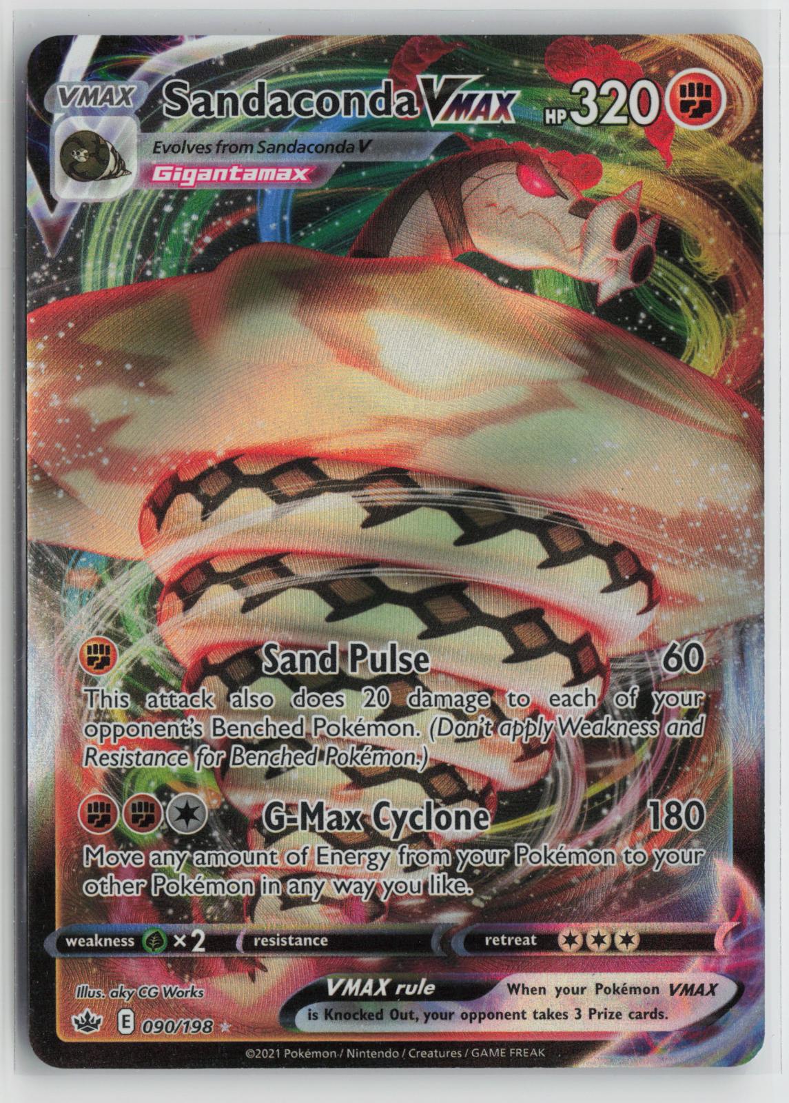 Sandaconda VMAX 090/198 Holo VMAX Rare Chilling Reign Pokemon NM