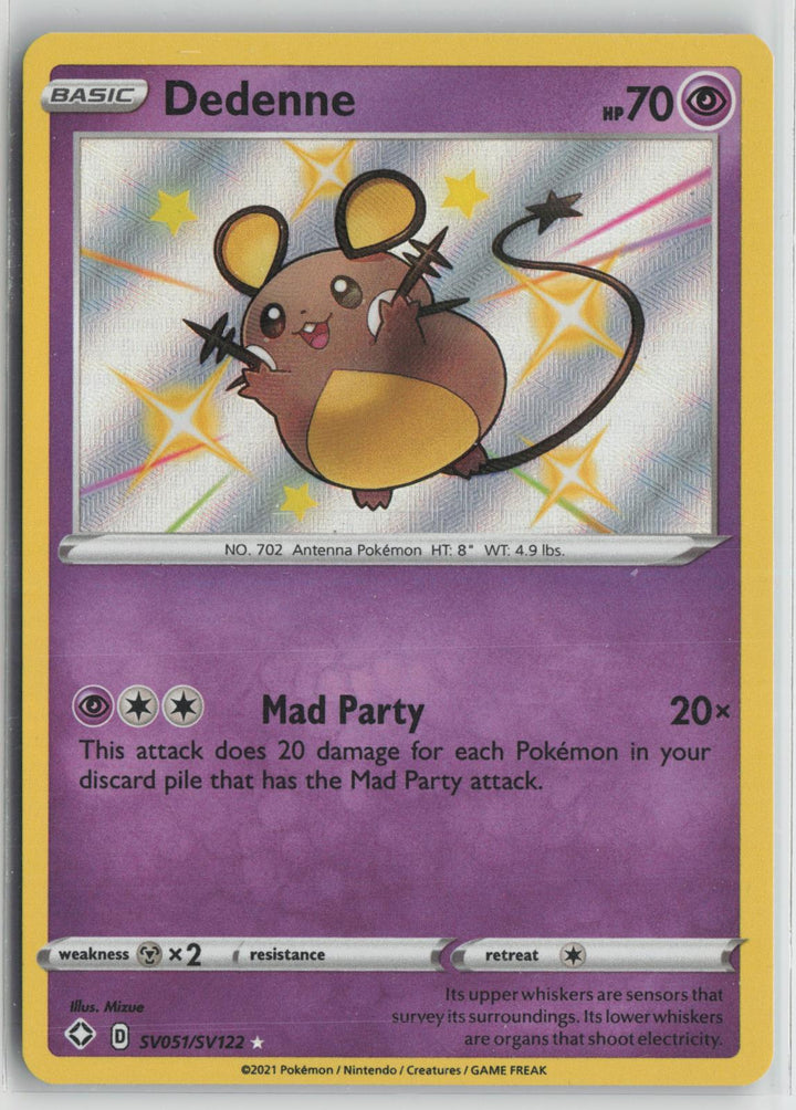 Dedenne SV051/SV122 Shiny Rare Shining Fates Shiny Vault Pokemon Holo NM0