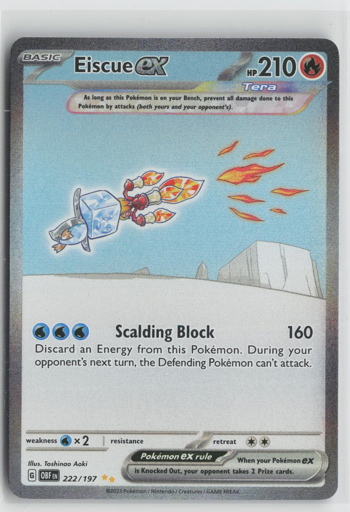 Eiscue ex 222/197 Special Illustration Rare Obsidian Flames Pokemon Holo NM0