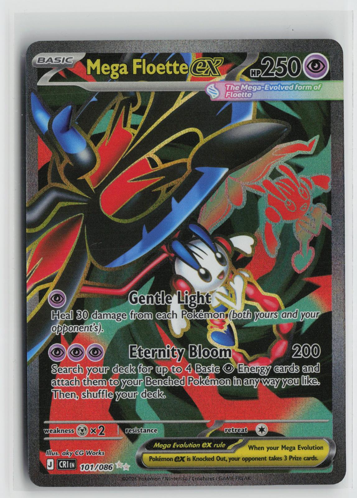 Mega Floette ex 101/086 Ultra Rare Chaos Rising Pokemon Holo NM