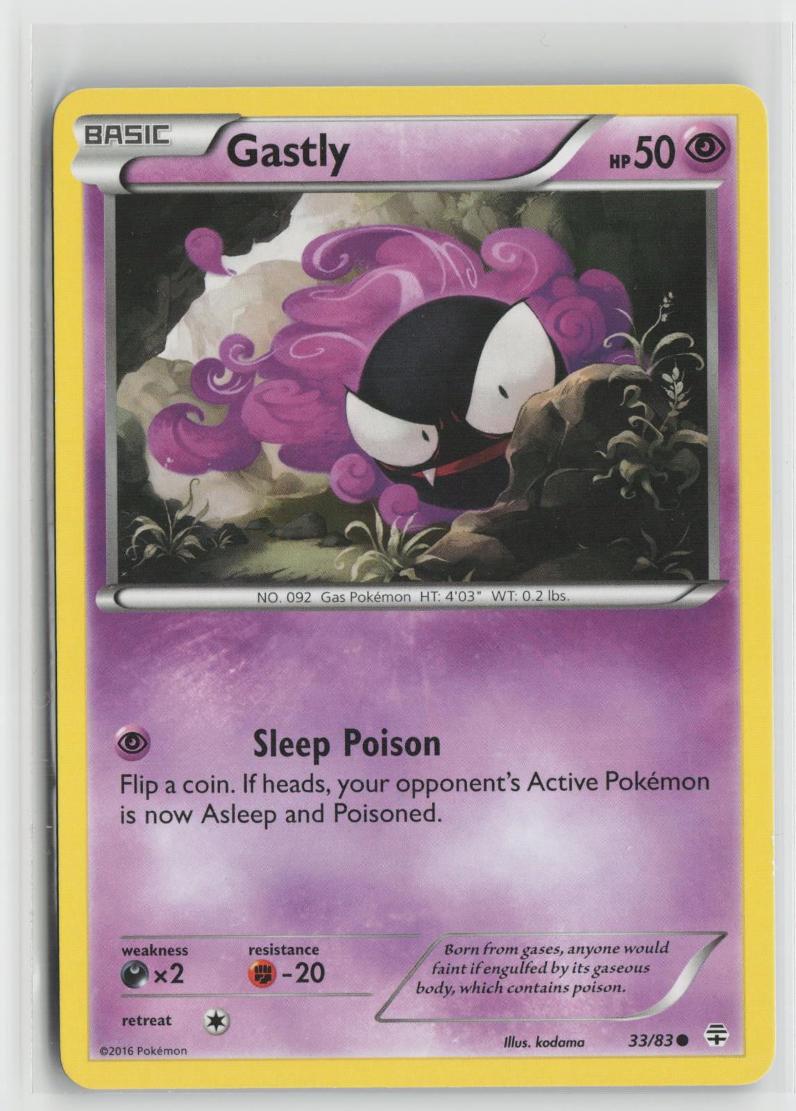 Gastly 33/83 Common Generations Pokemon NM