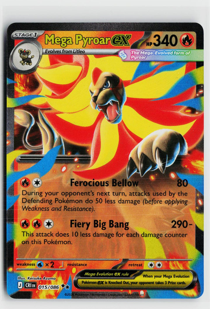 Mega Pyroar ex 015/086 Chaos Rising NM Holo RR Pokemon0