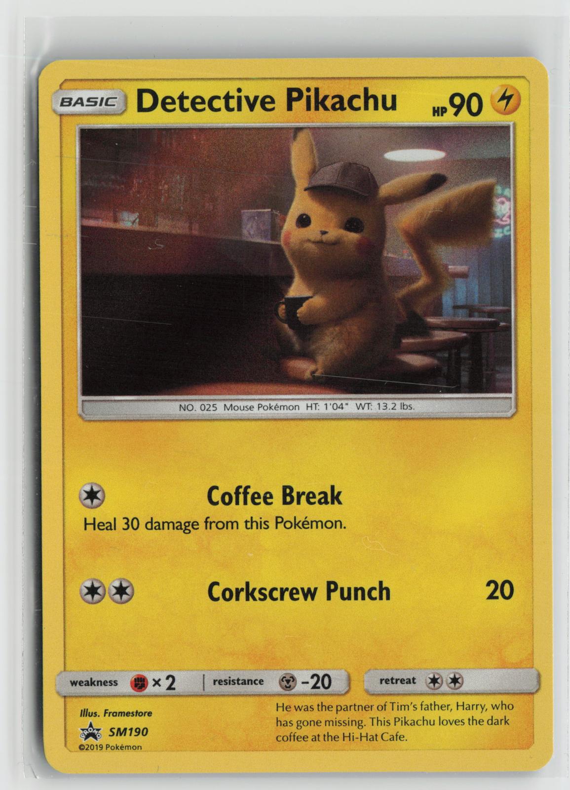 Detective Pikachu - SM190 Holo Promo Sun & Moon Promo Pokemon NM