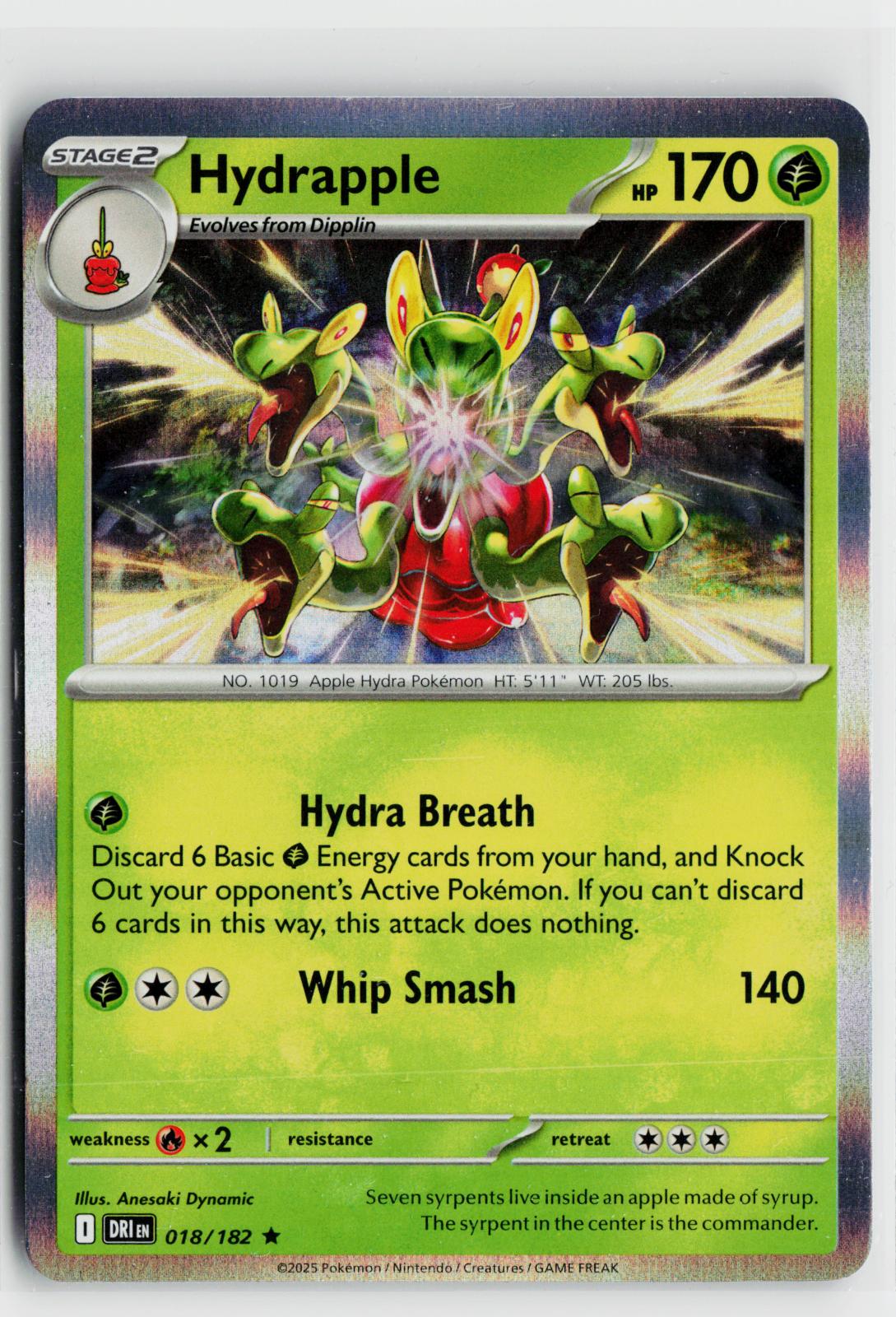Hydrapple 018/182 Destined Rivals NM R Holo Pokemon