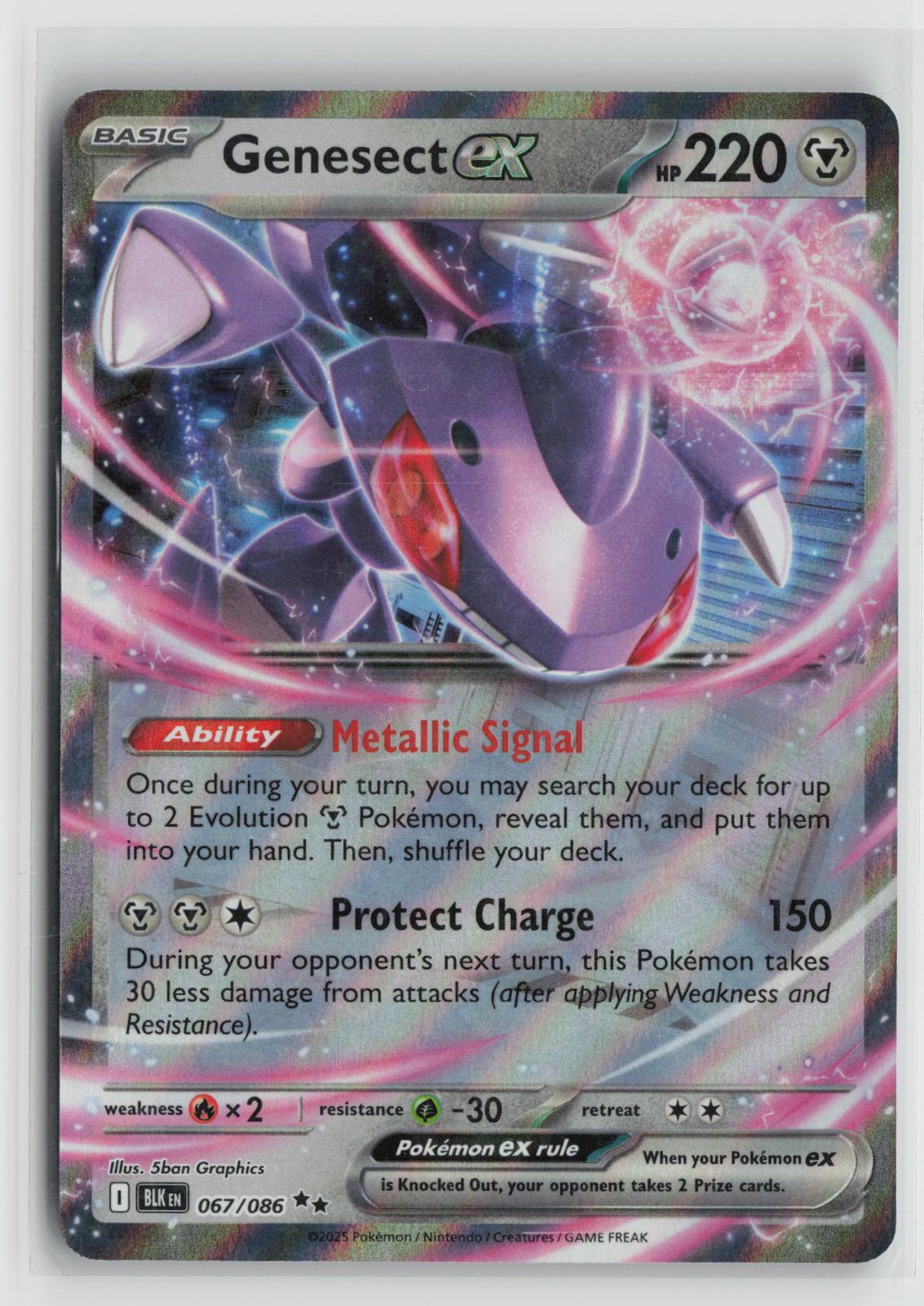 Genesect ex 067/086 Holo Double Rare Black Bolt Pokemon NM