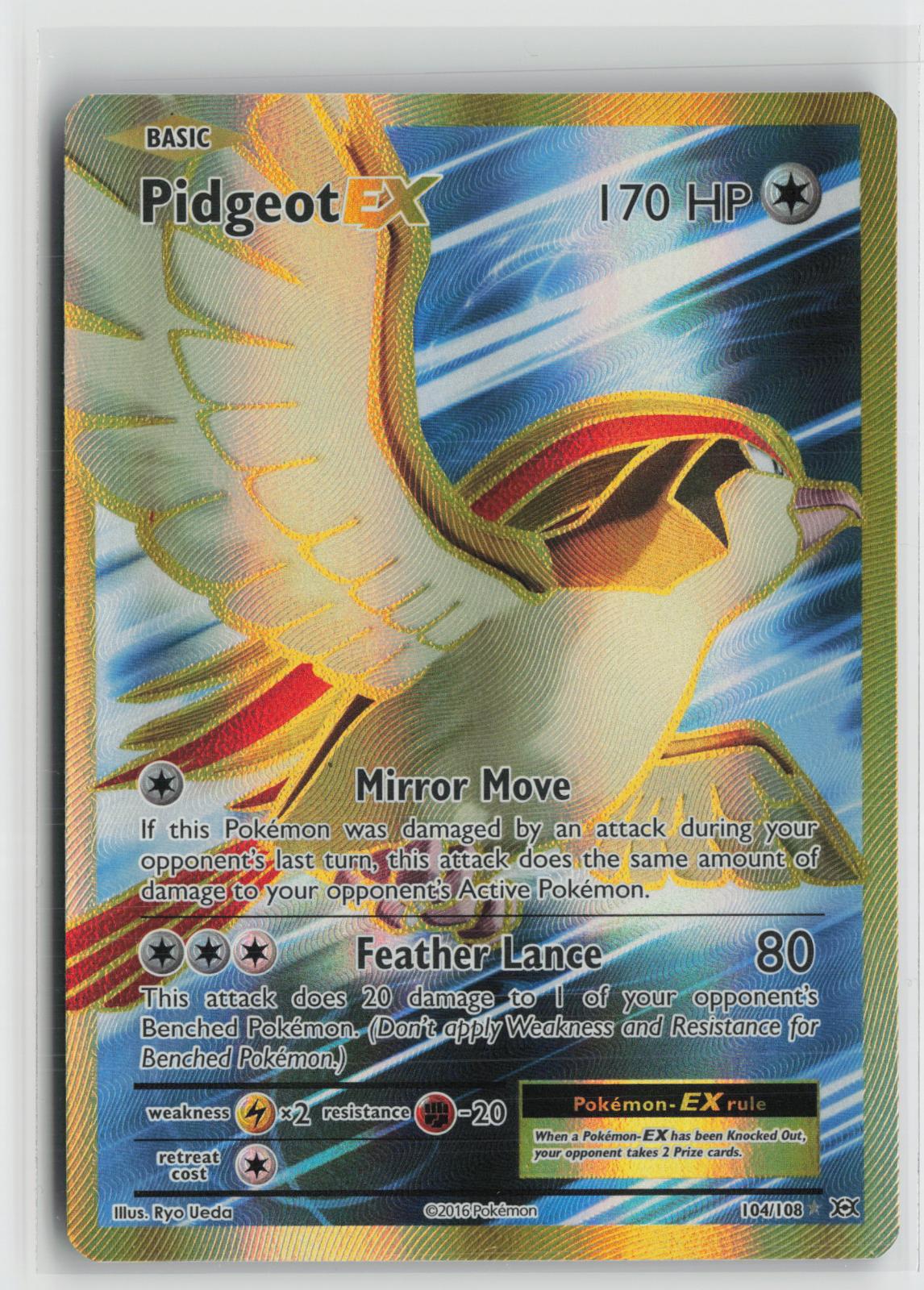Pidgeot EX 104/108 Ultra Rare Evolutions Pokemon Holo NM