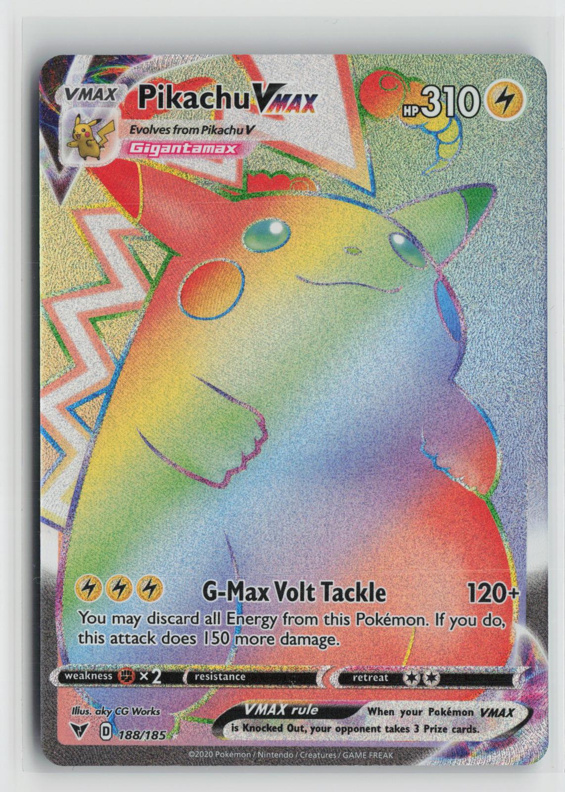 Pikachu VMAX 188/185 Rainbow Rare Vivid Voltage Pokemon Holo NM