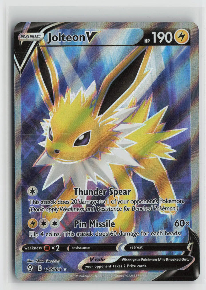 Jolteon V 177/203 Ultra Rare Evolving Skies Pokemon Holo NM0