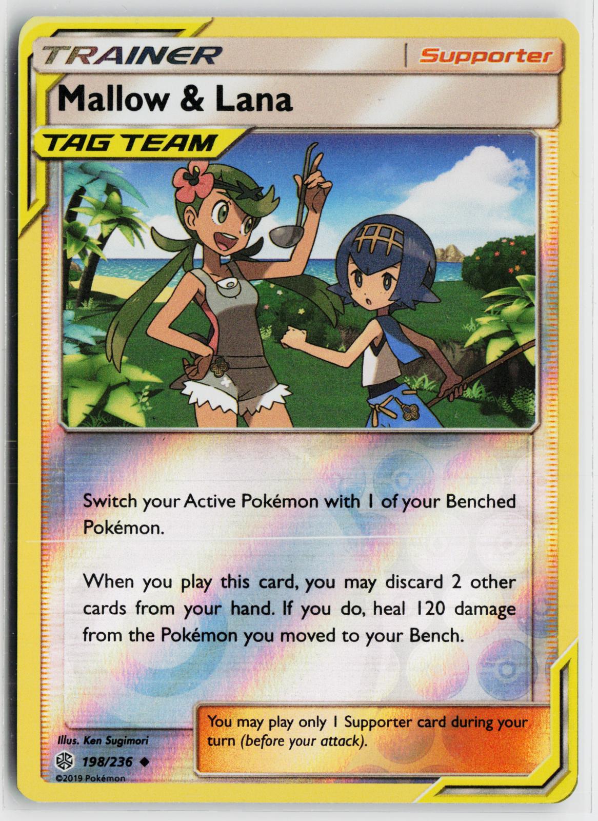 Mallow & Lana 198/236 Cosmic Eclipse NM UC Pokemon
