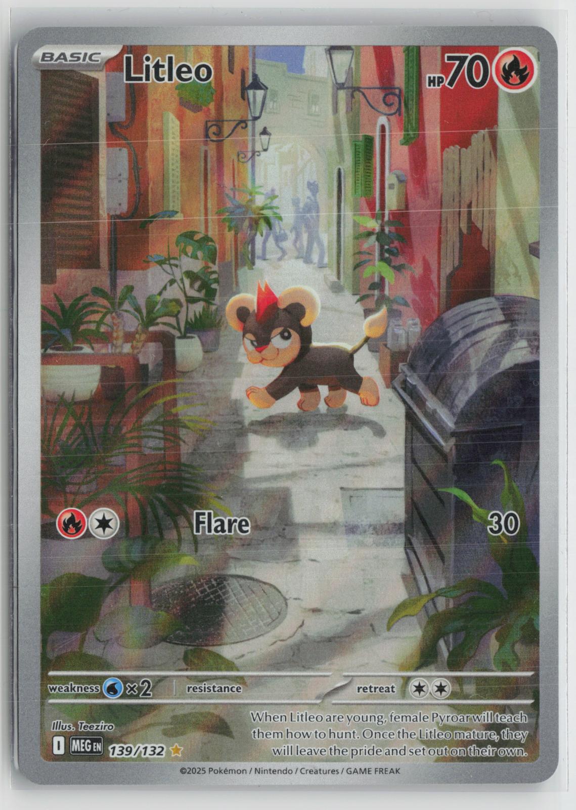 Litleo 139/132 Illustration Rare Mega Evolution Pokemon NM