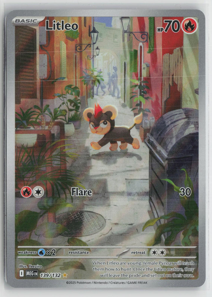 Litleo 139/132 Illustration Rare Mega Evolution Pokemon NM0