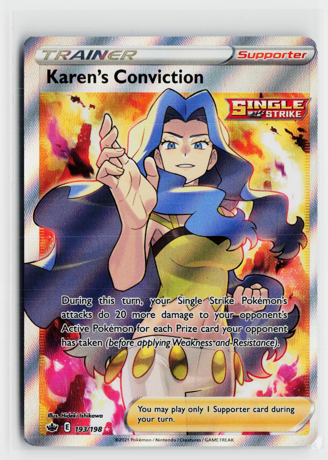 Karen's Conviction 193/198 Chilling Reign NM UR Holo Pokemon
