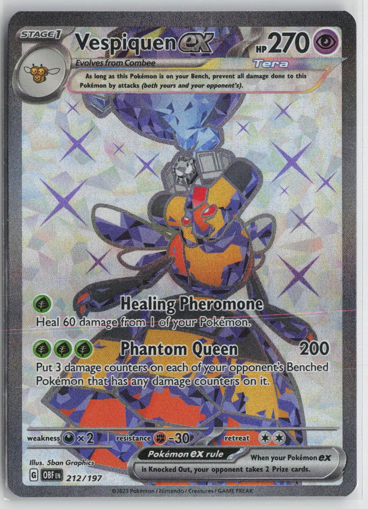 Vespiquen ex 212/197 Ultra Rare Obsidian Flames Pokemon Holo NM0