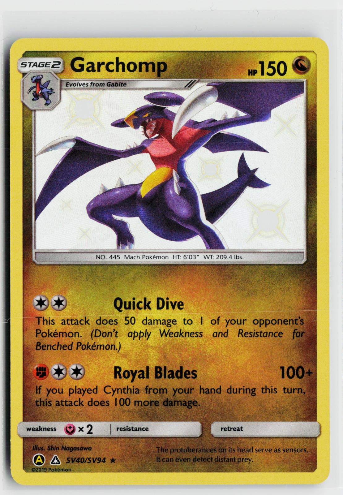 Garchomp SV40/SV94 Hidden Fates Shiny Vault NM Shiny Rare Holo Pokemon