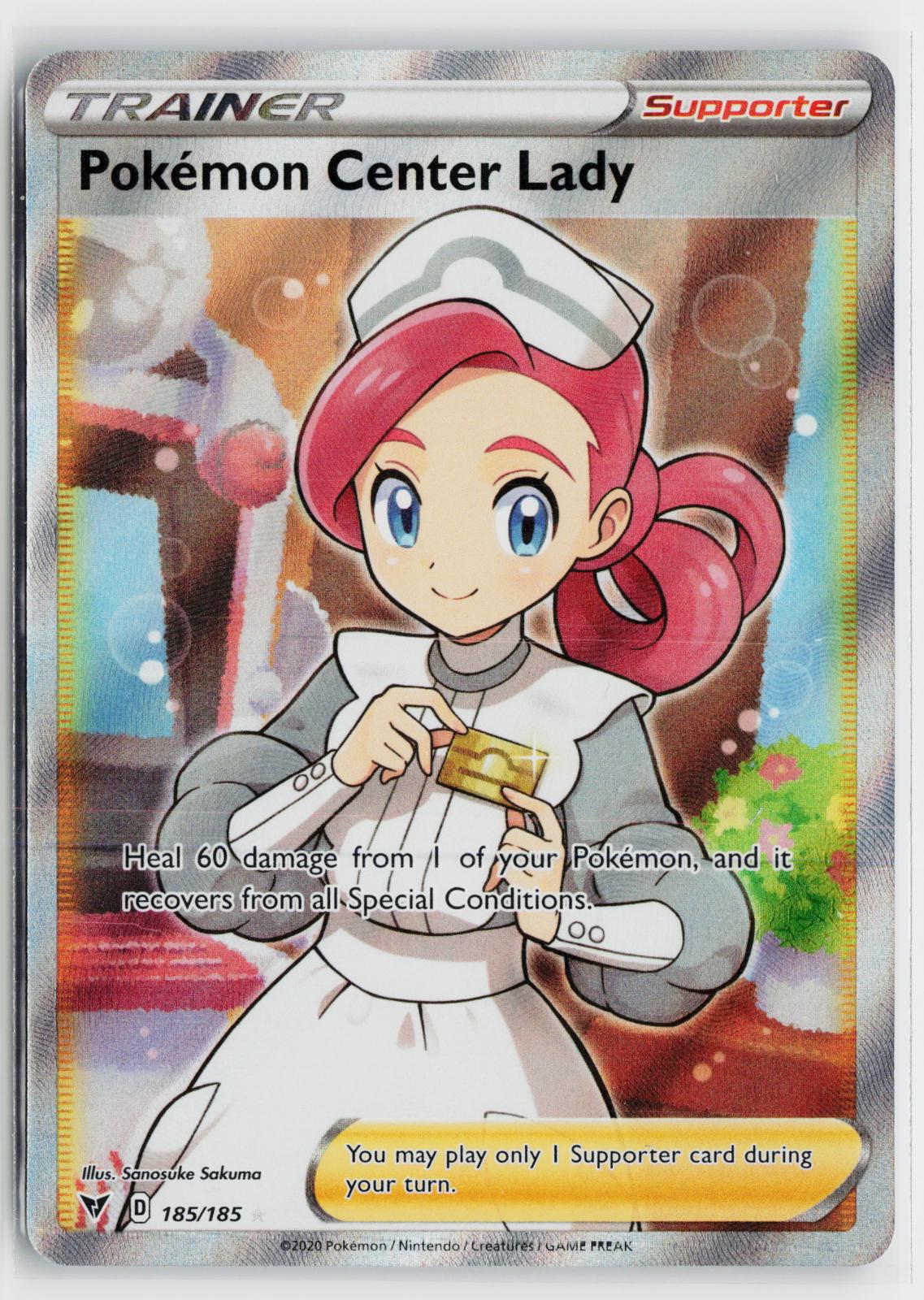 Pokemon Center Lady 185/185 Vivid Voltage NM Ultra Rare Holo Pokemon
