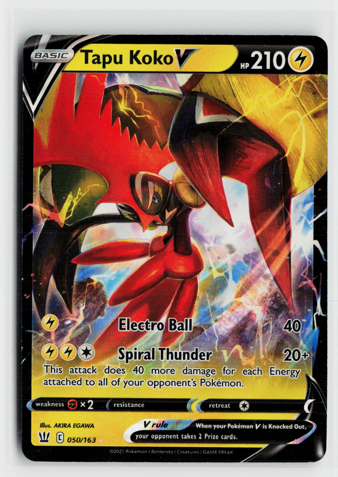 Tapu Koko V 050/163 Battle Styles NM Holo V Rare Pokemon