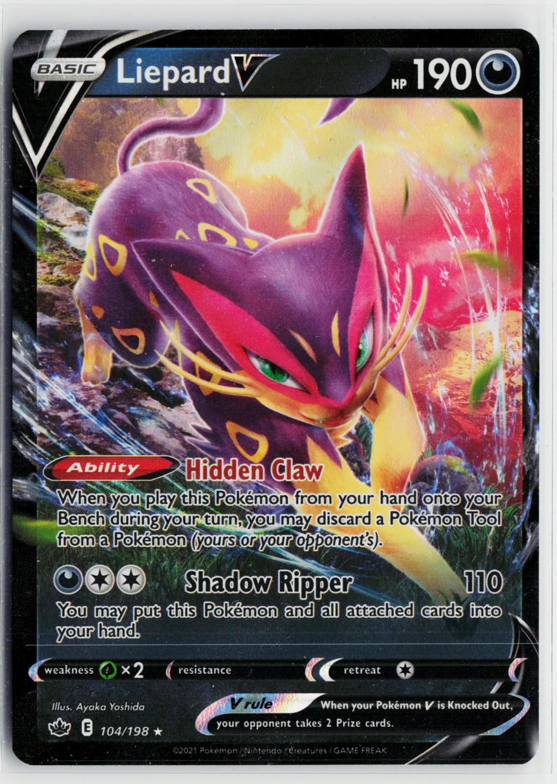 Liepard V 104/198 Chilling Reign NM Holo V Rare Pokemon