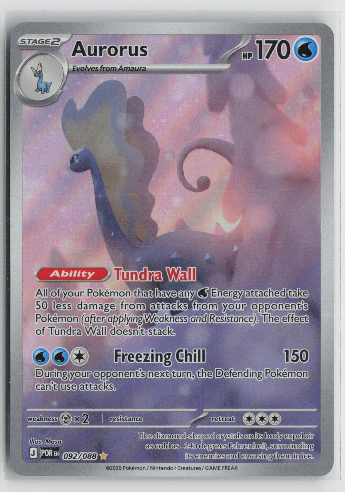 Aurorus 092/088 Holo Illustration Rare Perfect Order Pokemon NM