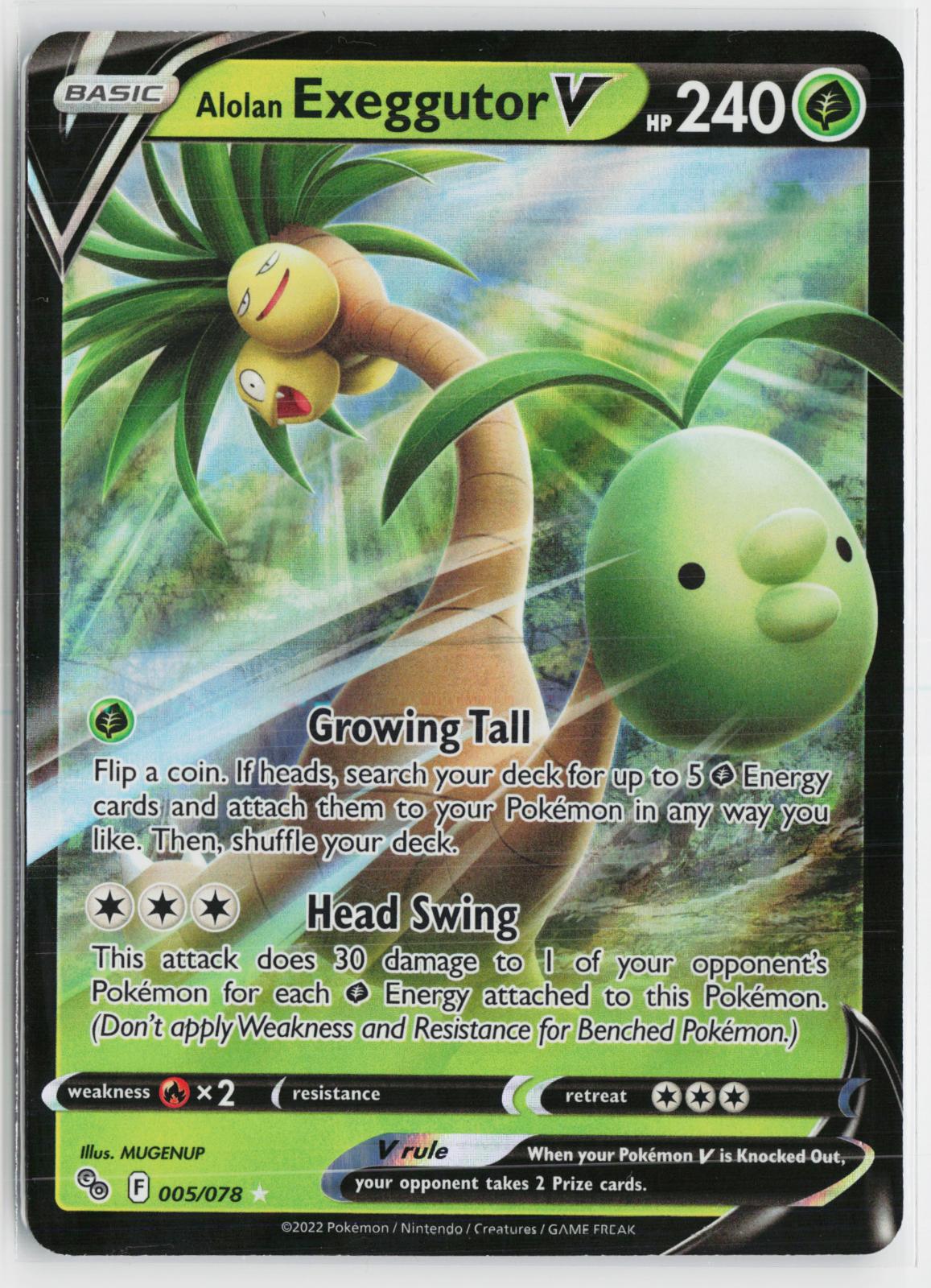 Alolan Exeggutor V 005/078 Pokemon GO NM Holo V Rare Pokemon