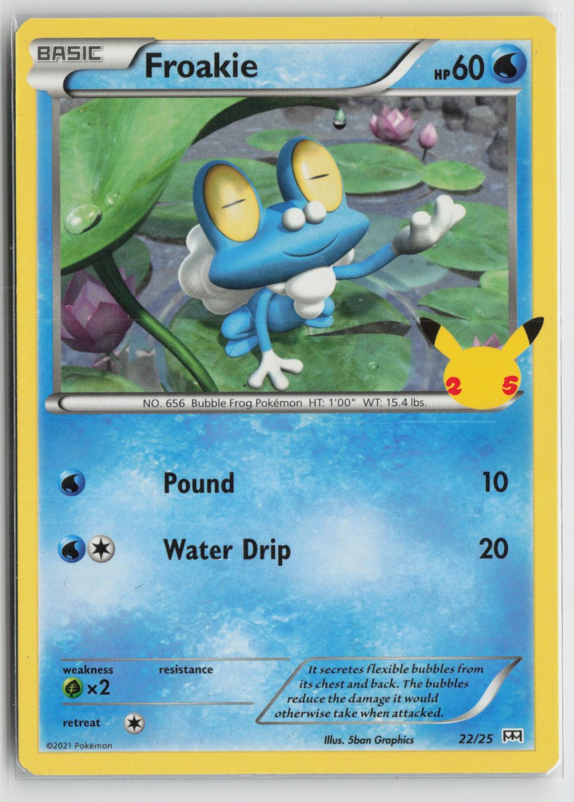 Froakie 022/025 Promo McDonald's 25th Anniversary Promos Pokemon NM